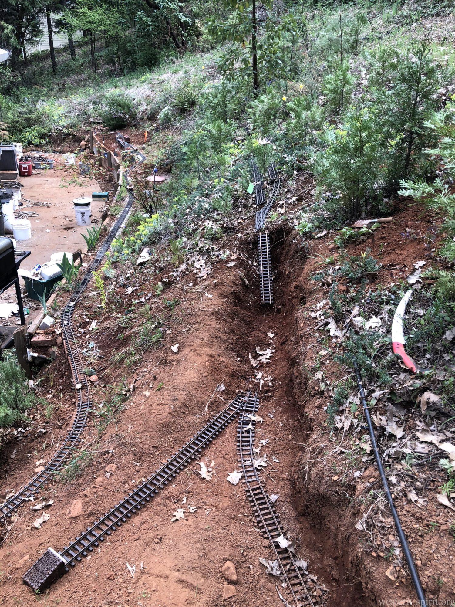 View of track switch from above.